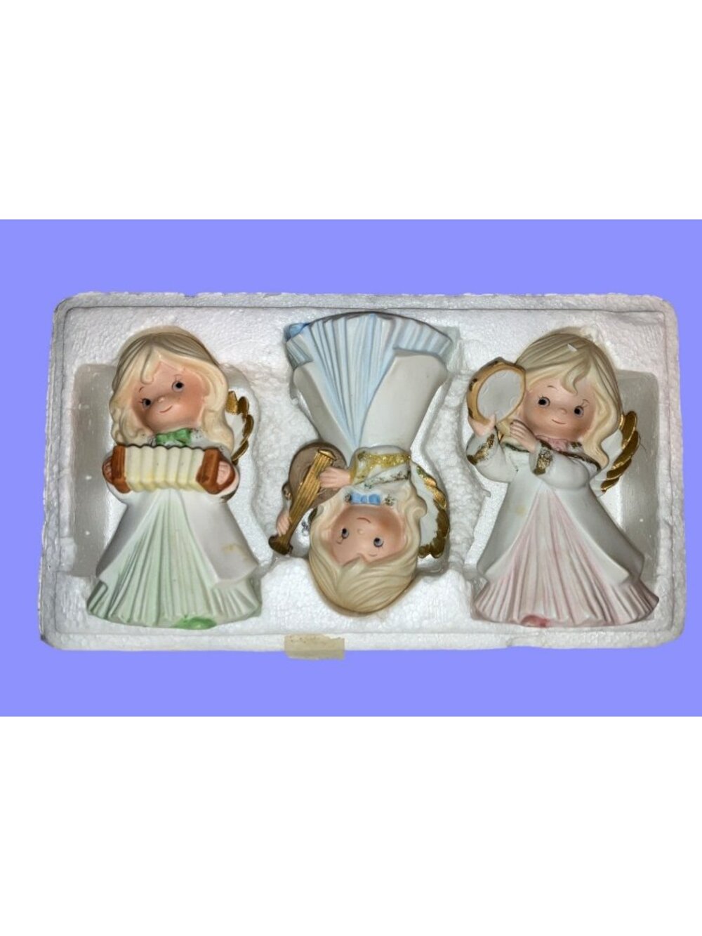 HOMCO Angel Figurine Set - Christmas Decor Musical Instrument Angel Figurines